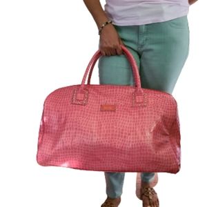 Nicole Miller large pink duffle weekender bag